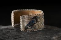 Beaded Raven Cuff Bracelet