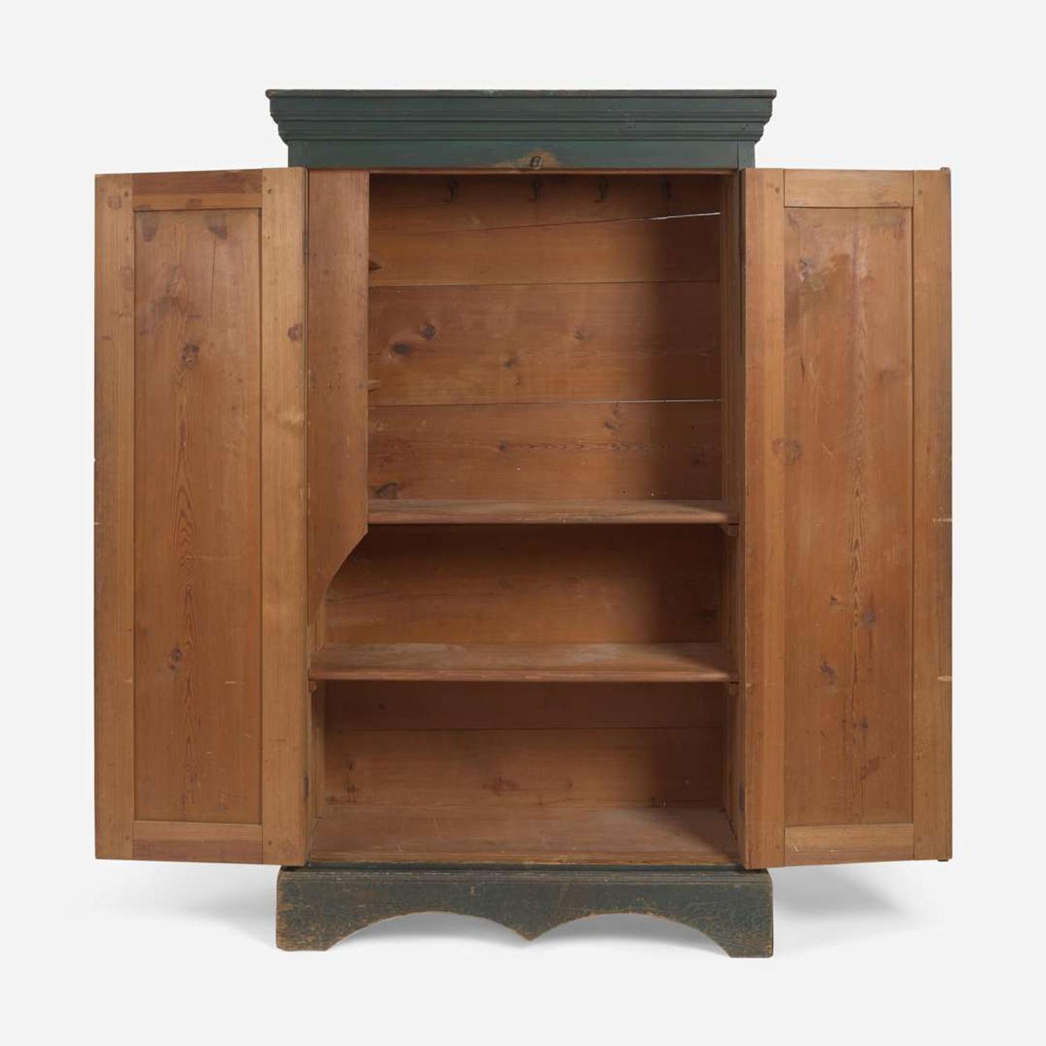 A blue-painted pine cupboard; North Carolina, circa 1850