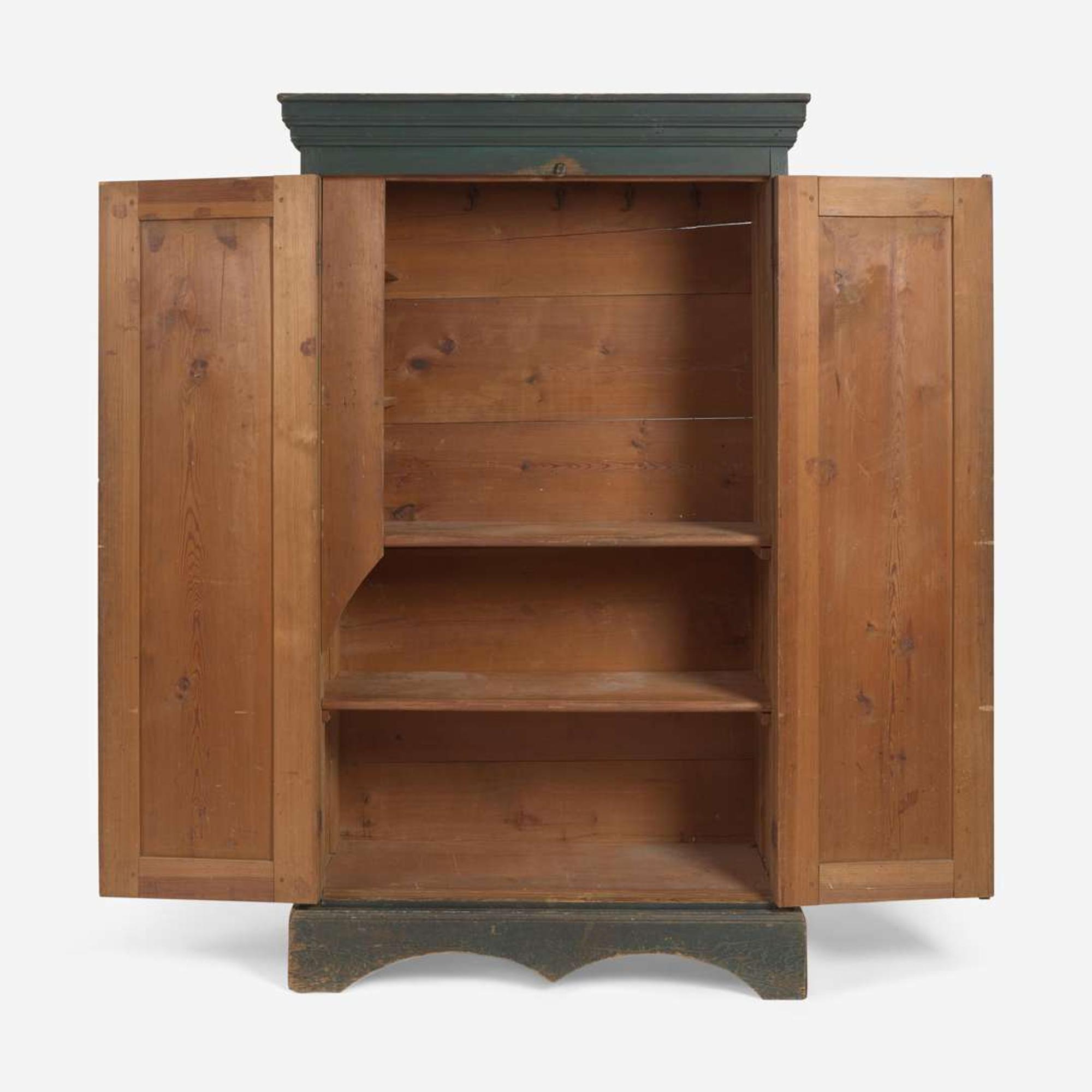 A blue-painted pine cupboard; North Carolina, circa 1850