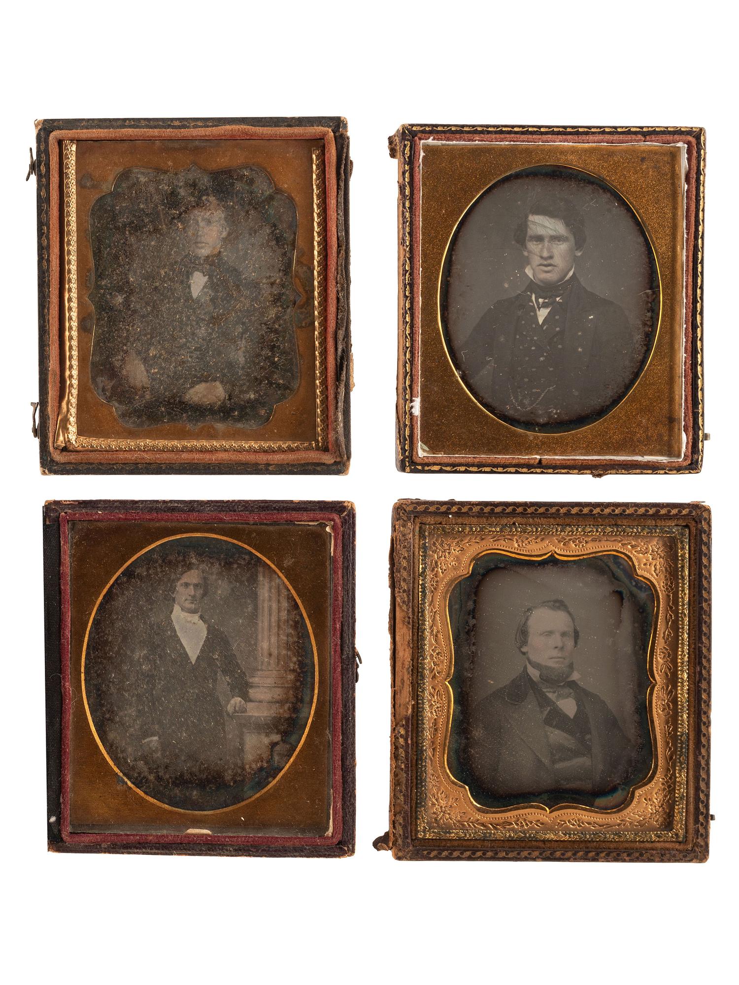 [EARLY PHOTOGRAPHY]. A group of 21 daguerreotype portraits of distinguished gentlemen of various ages, including: