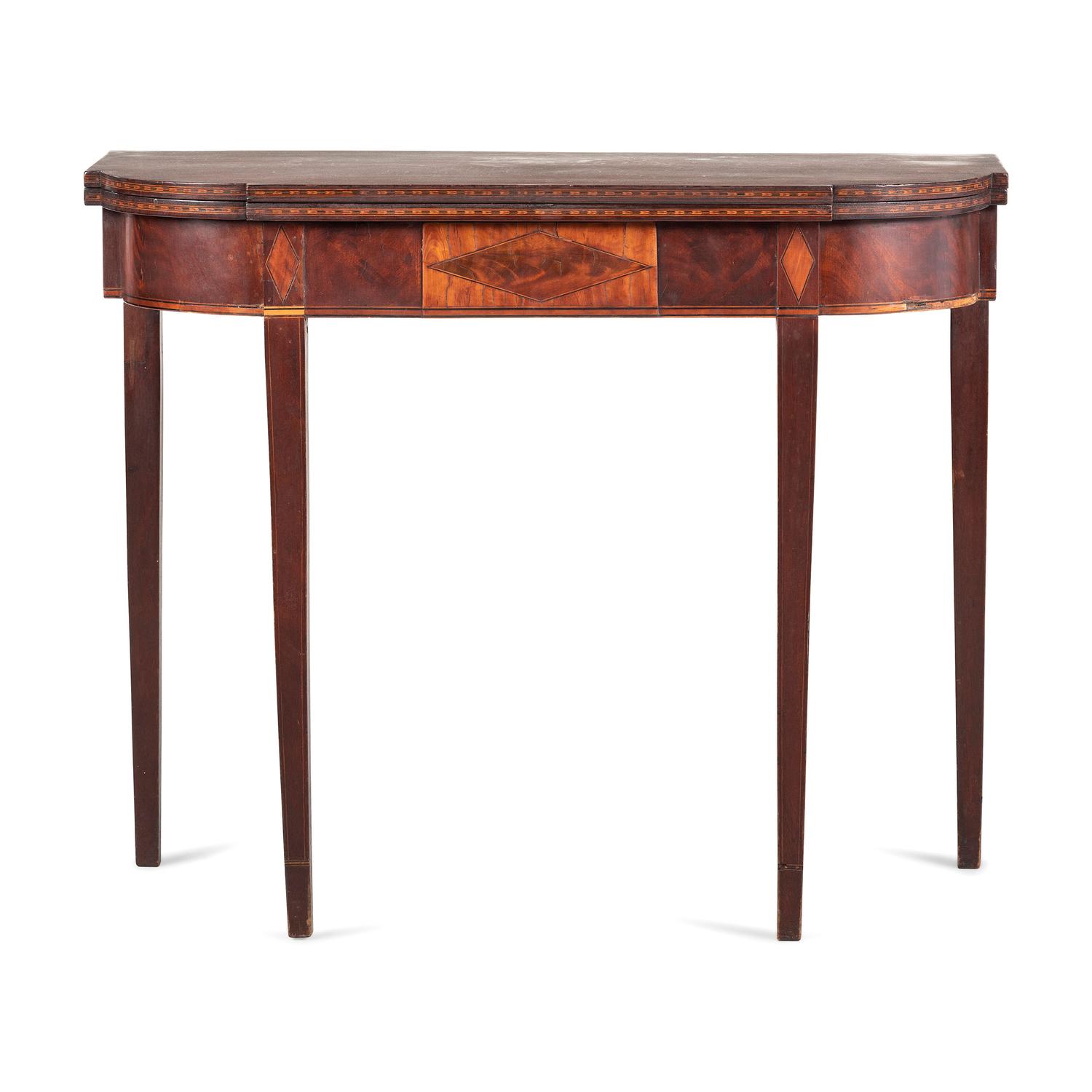 A Federal Inlaid Mahogany Games Table