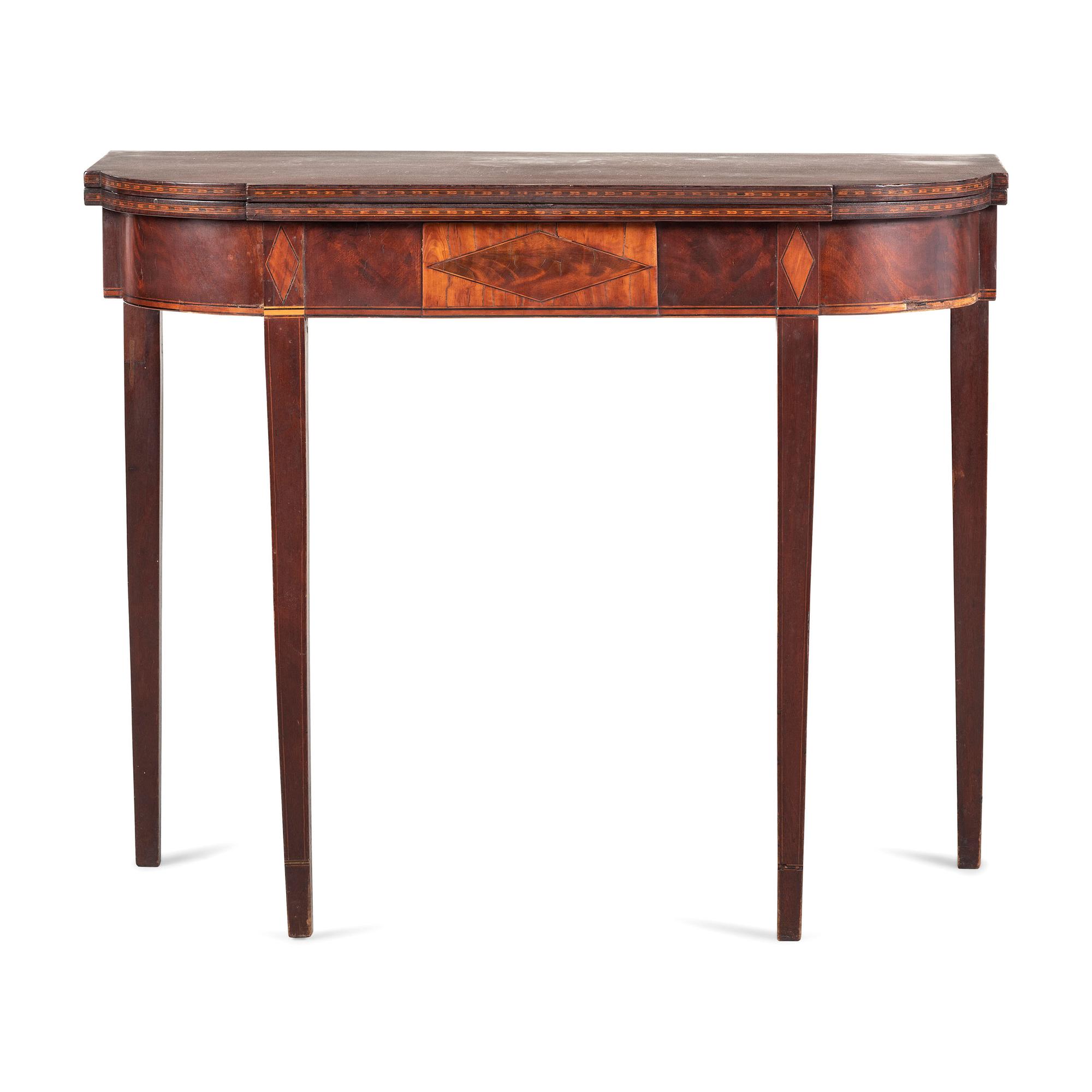 A Federal Inlaid Mahogany Games Table