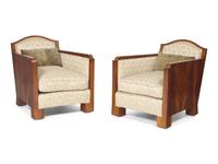 A Pair of Art Deco Rosewood Club Chairs
