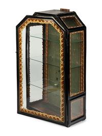 A Reverse Painted Glass Hanging Vitrine
