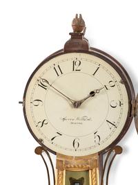 A Federal 'Battle of Lake Erie' Parcel Gilt Mahogany Banjo Clock