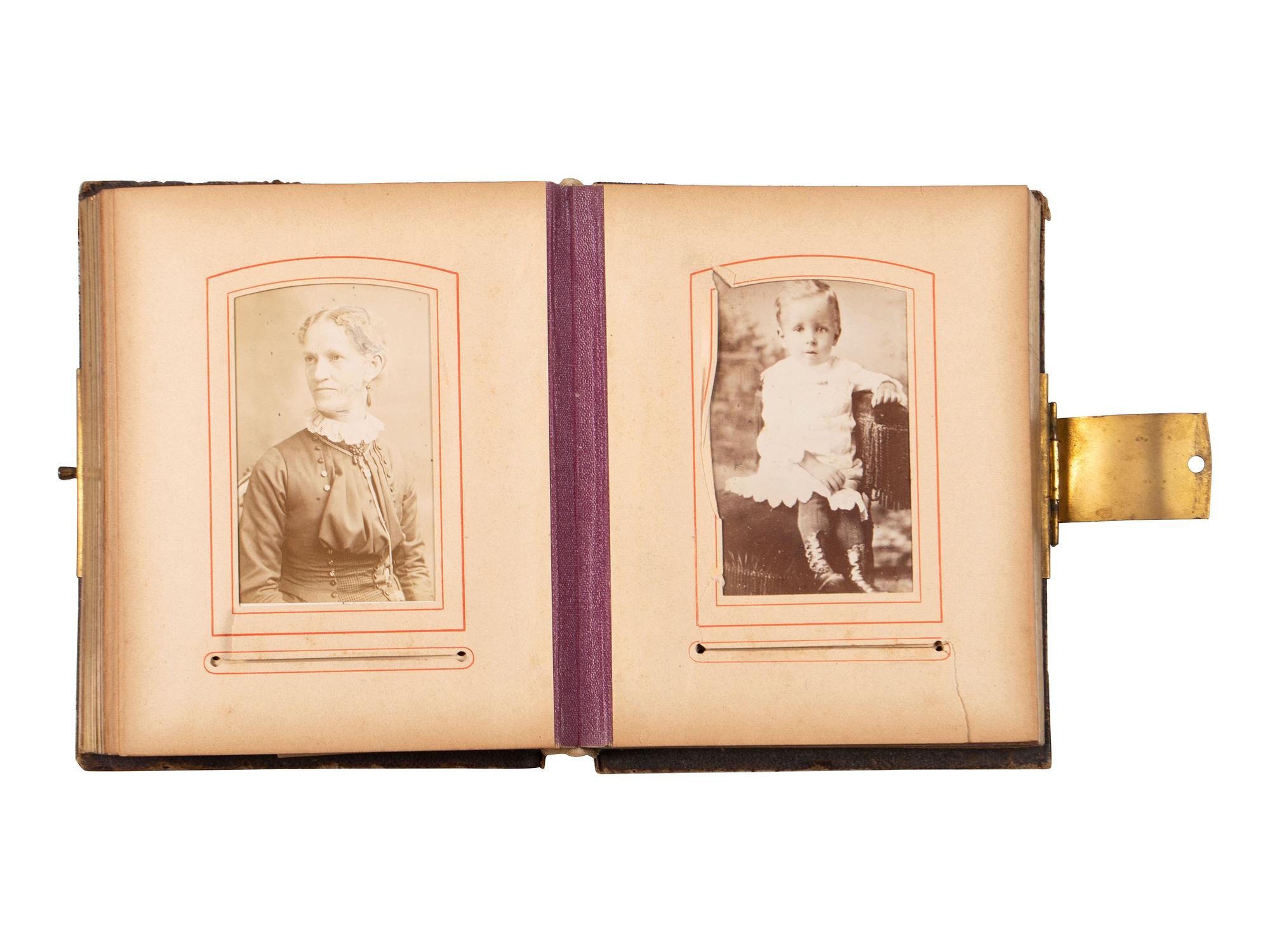 [EARLY PHOTOGRAPHY]. A collection of CDVs, cabinet cards, and real photo postcards, highlighted by a view of Seth Kinman's chair, an occupational view of women at work, views of young men prior to enlisting in the Civil War, and portraiture.
