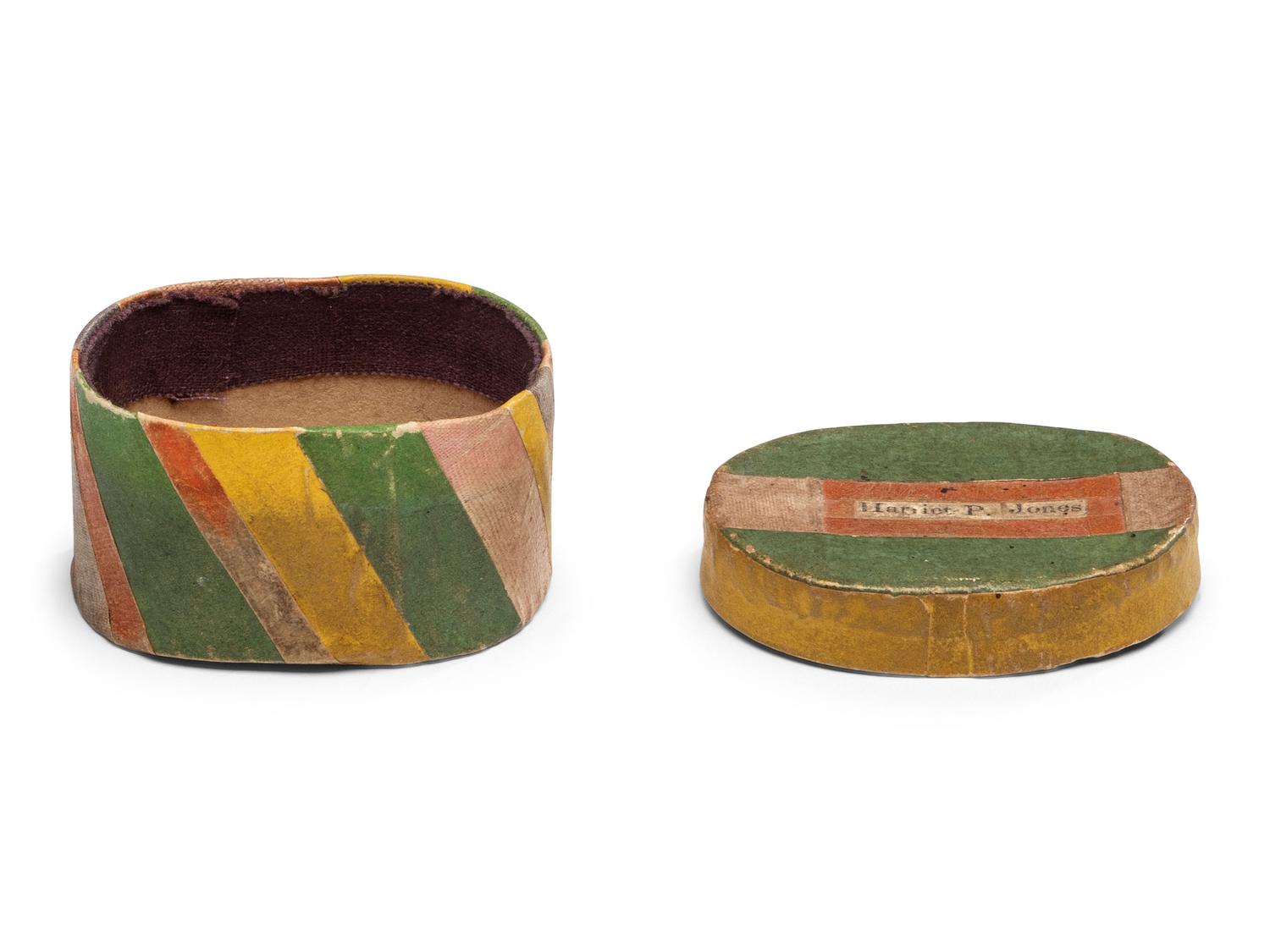 A Miniature Wallpaper and Linen Hat Box