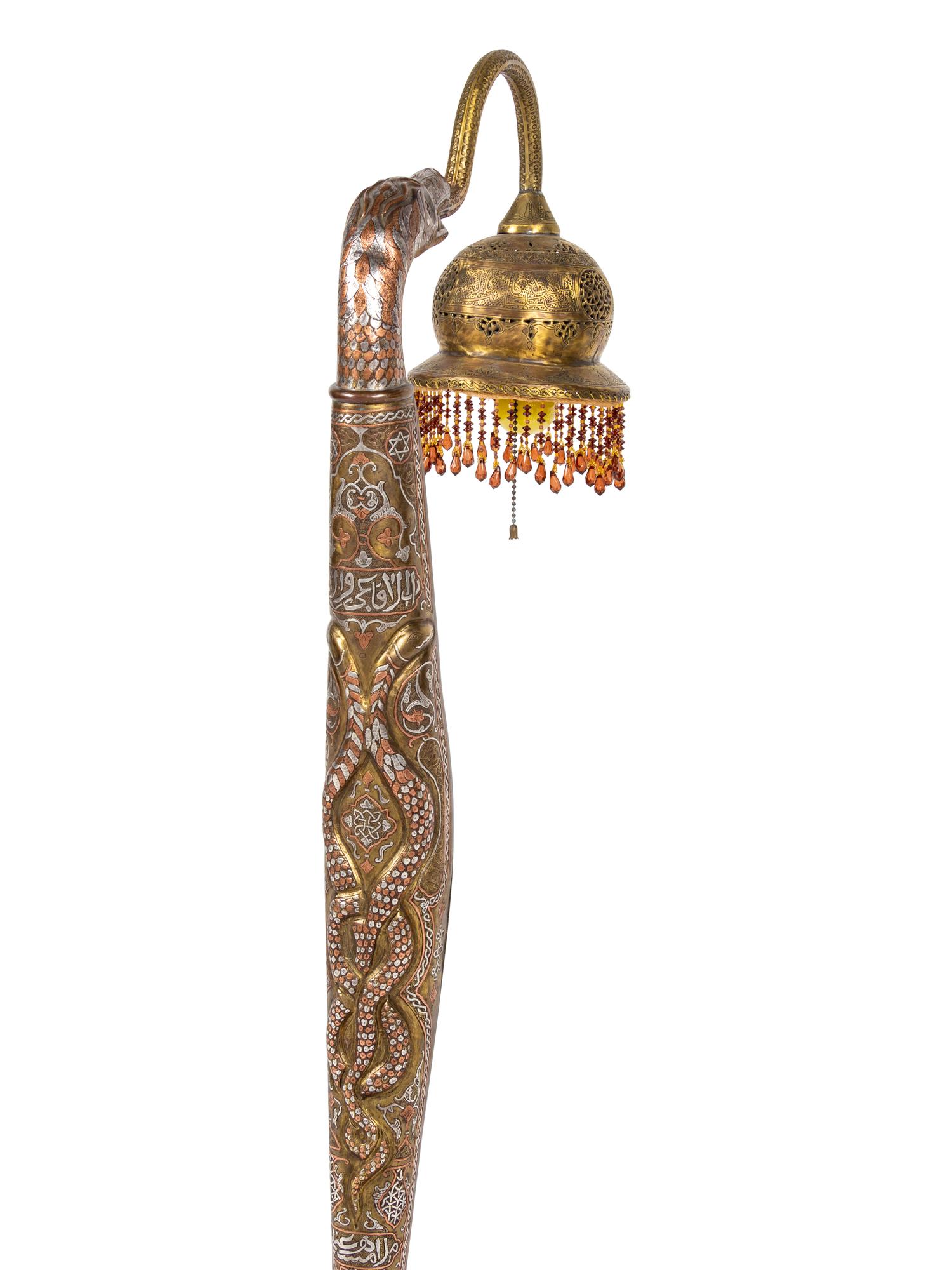 A Cairoware Snake Lamp