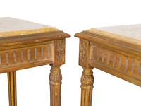 A Pair of Louis XVI Style Painted and Parcel Gilt Console Tables — EARLY 20TH CENTURY