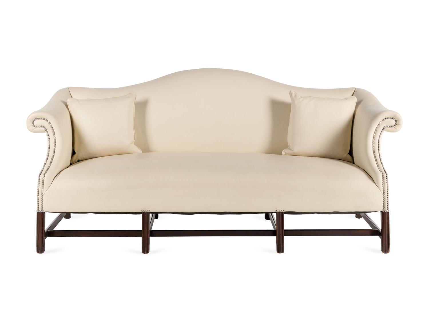 A George III Style Mahogany Camelback Sofa