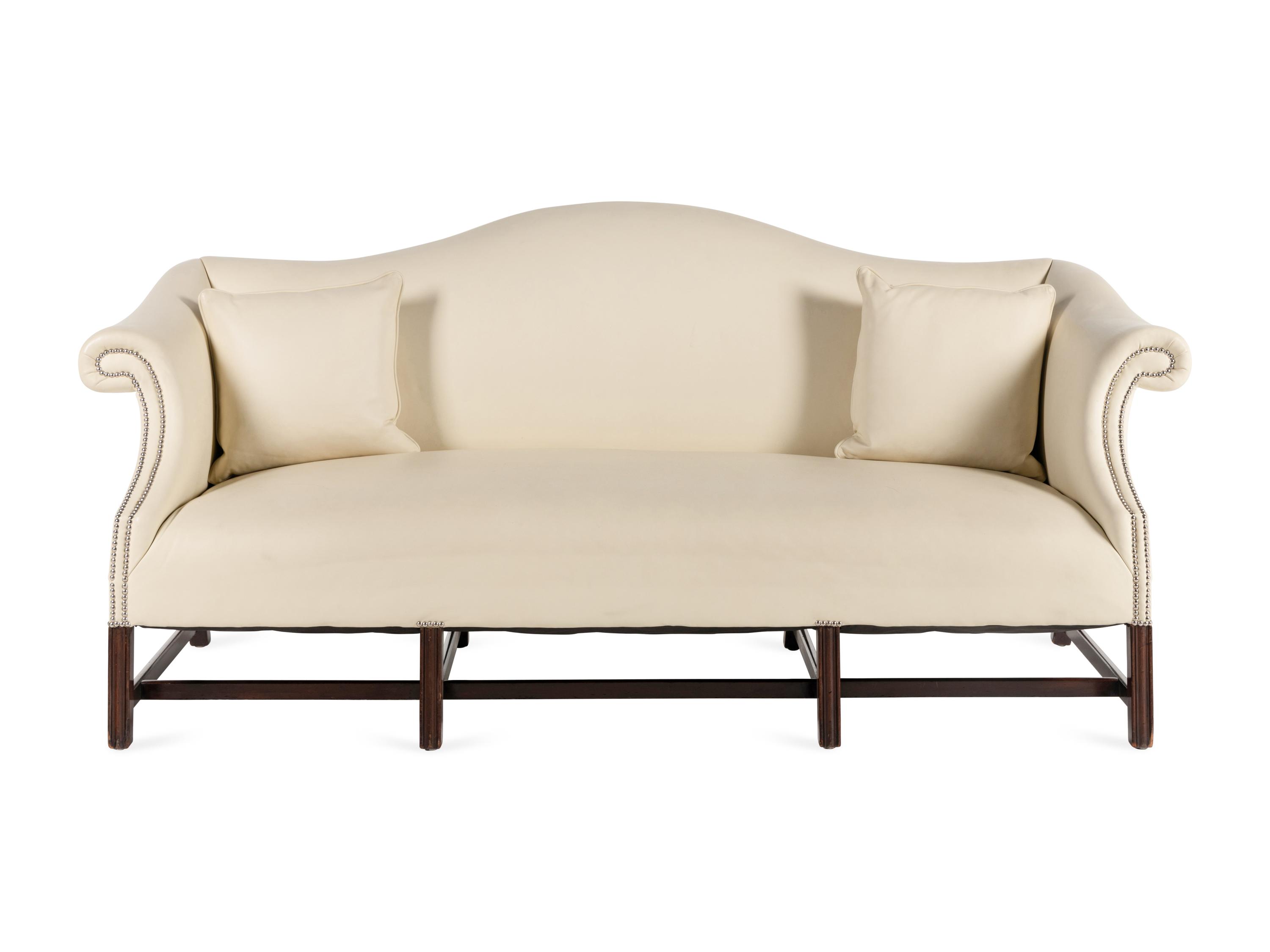A George III Style Mahogany Camelback Sofa