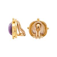 Elizabeth Locke, Amethyst and Yellow Gold Earrings