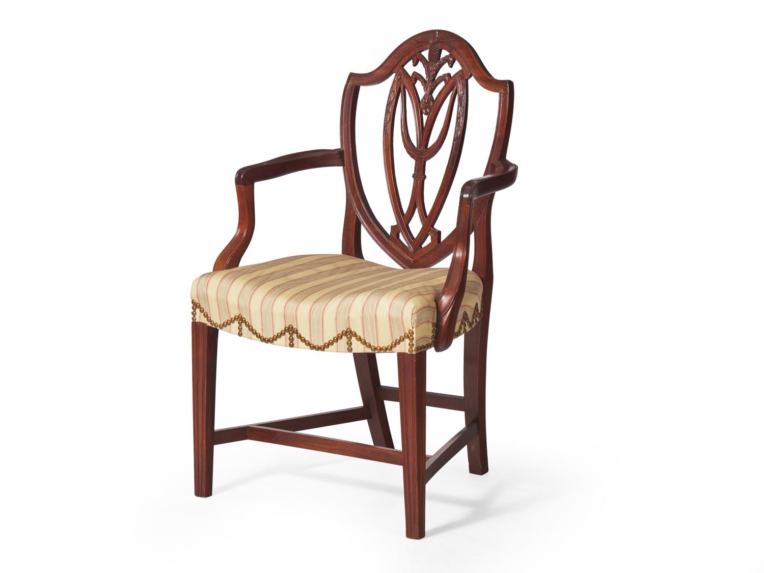 A Federal Carved Mahogany Armchair
