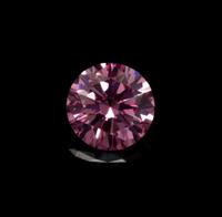 A 0.21 Carat Round Brilliant Cut Fancy Intense Purplish Pink Diamond,