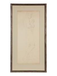 A Pair of French Charcoal Male Figure Studies — 20TH CENTURY