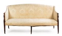 A Federal Mahogany Settee Height 37 1/4 x width 68 1/4 x depth 26 1/2 inches. — LATE 18TH/EARLY 19TH CENTURY