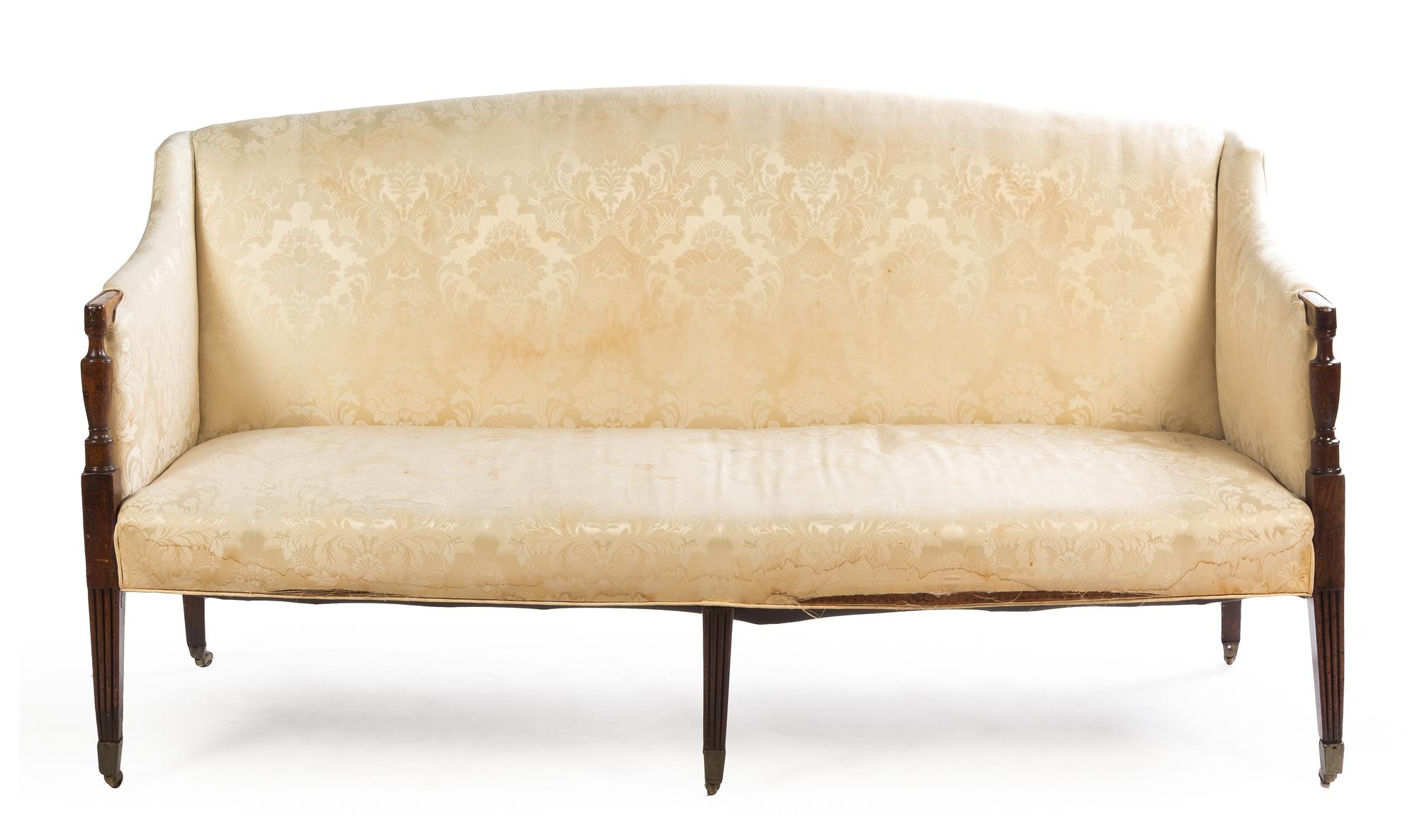 A Federal Mahogany Settee Height 37 1/4 x width 68 1/4 x depth 26 1/2 inches. — LATE 18TH/EARLY 19TH CENTURY