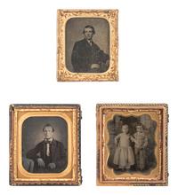 [EARLY PHOTOGRAPHY]. A group of 51 assorted ambrotype and tintype portraits of men, women, and children.