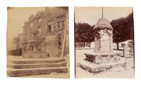 A pair of photographs depicting fountains ( Nantes - fontaine et Mairie, 1907; Provins ([vielle] fontaine [gothique]) , 1923)