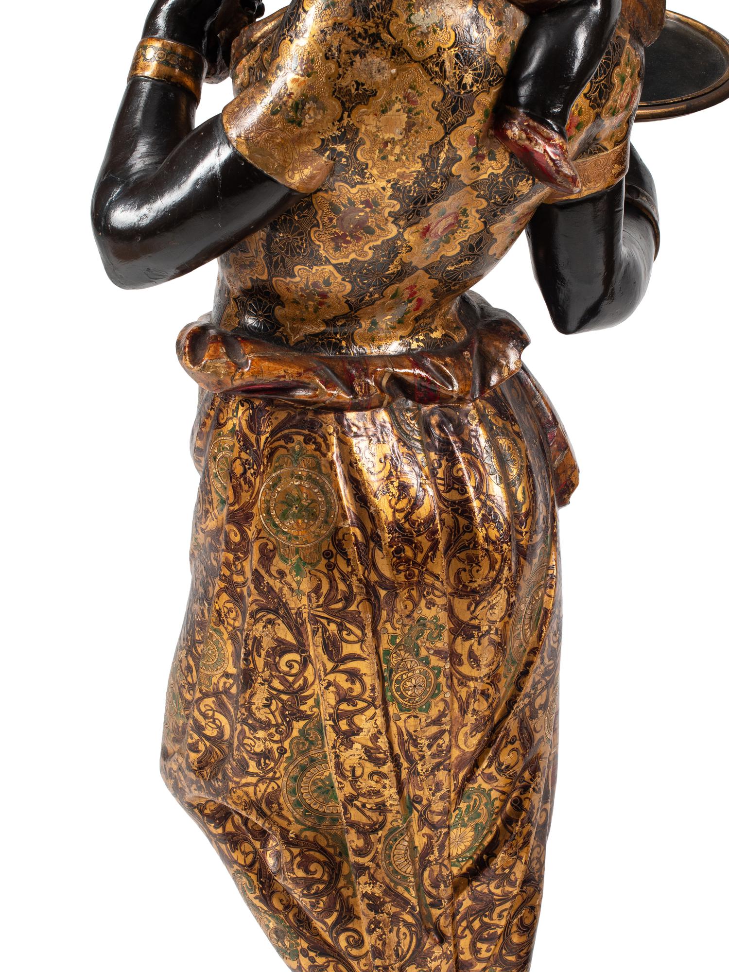 A Pair of Venetian Painted Figures
