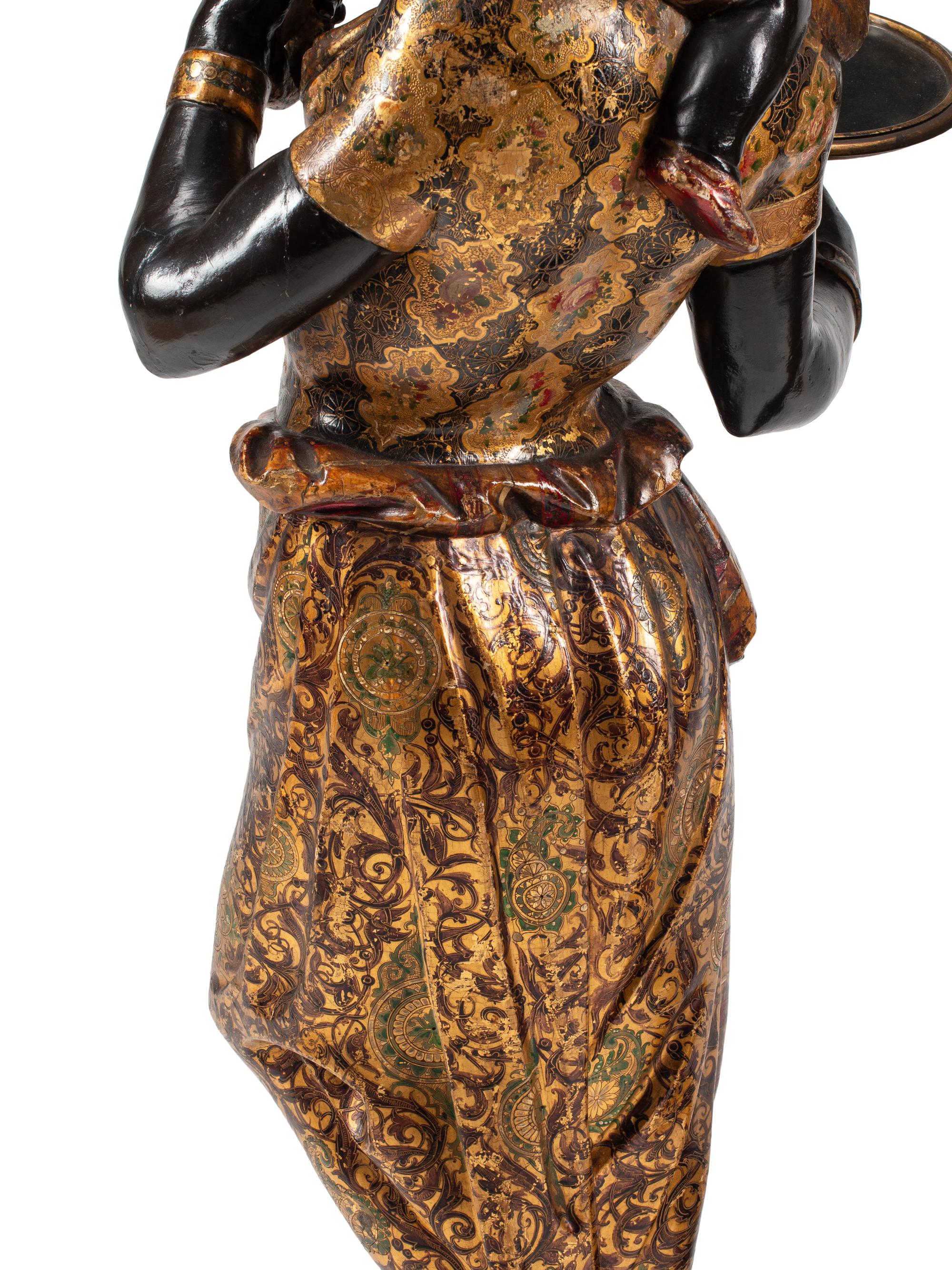 A Pair of Venetian Painted Figures