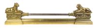 An English Brass Adjustable Fire Fender, Width 47 1/4 to 59 1/2 inches.
