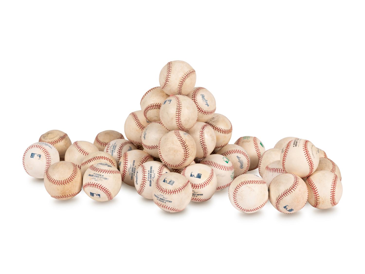 A Group of 40 Chicago Cubs Game / Practice Used Baseballs From Wrigley Field and Spring Training