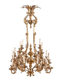 A Louis XV Style Gilt Bronze Sixteen-Light Chandelier