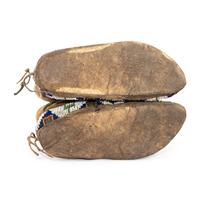 Sioux Child's Beaded Hide Moccasins