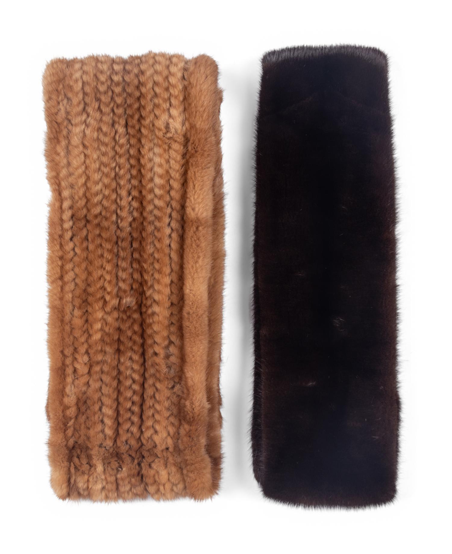 Two J. Mendel Mink Fur Scarves