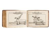 [FENCING]. DOYLE, Alexander. Neu alamodische ritterliche Fecht- und Schirm-Kunst. Das ist: Wahre und nach neuester Franzosischer Manier eingerichtete Unterweisung wie man sich in Fechten und Schirmen perfectioniren und verhalten solle . Nuremberg and Frankfort: Paul Lochnern, 1715.