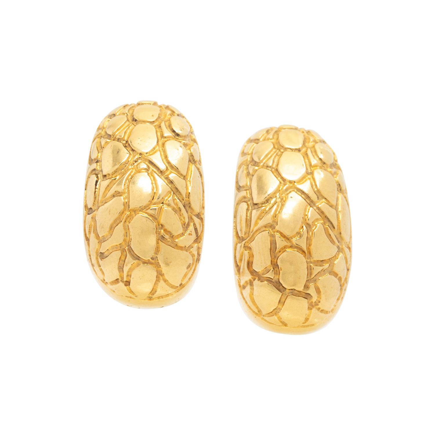 GUCCI, YELLOW GOLD EARCLIPS