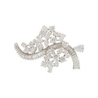 Diamond and Platinum Pendant Brooch