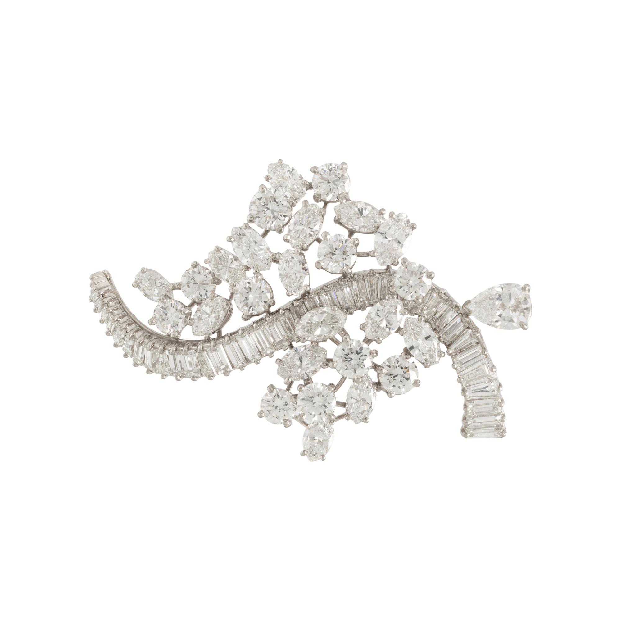 Diamond and Platinum Pendant Brooch