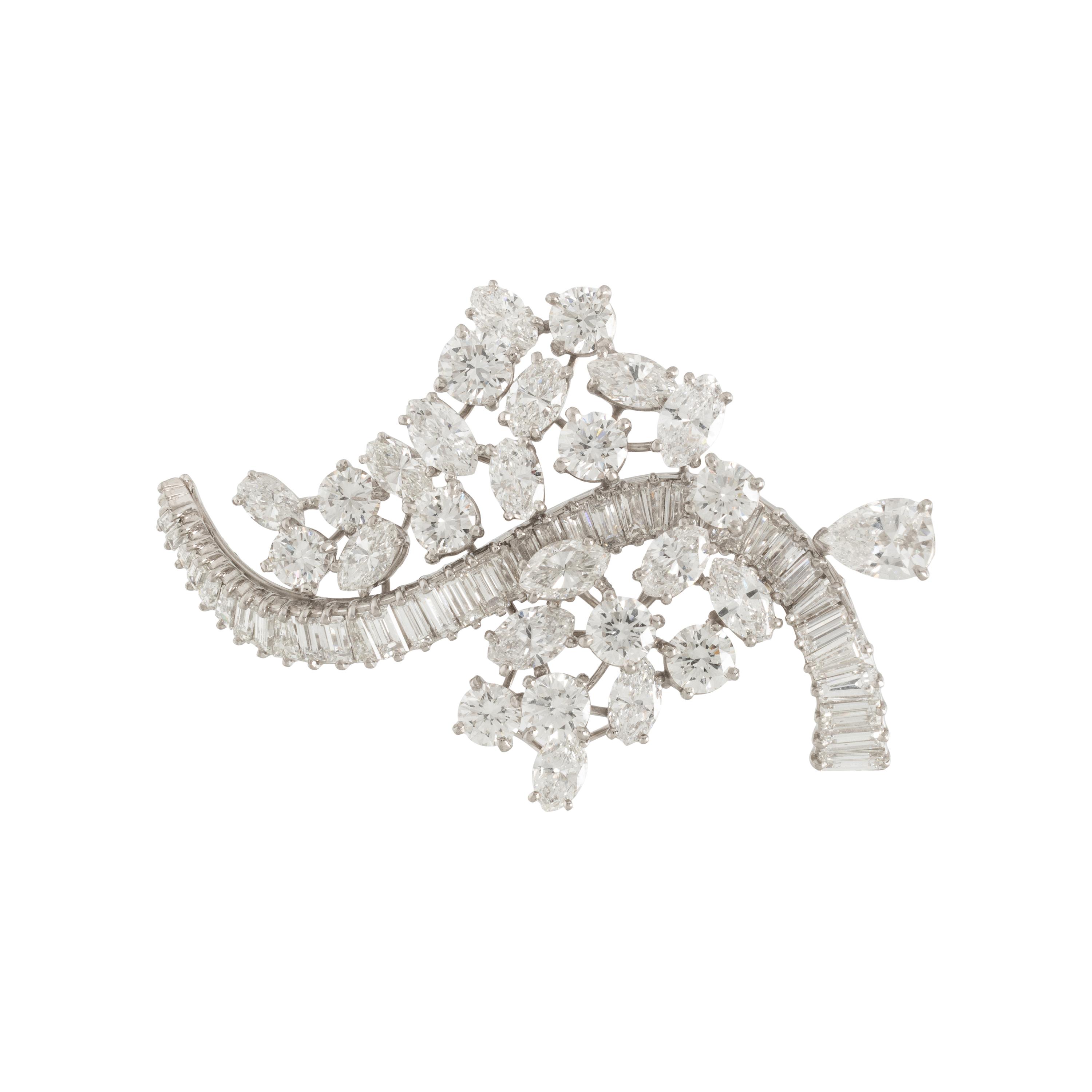 Diamond and Platinum Pendant Brooch