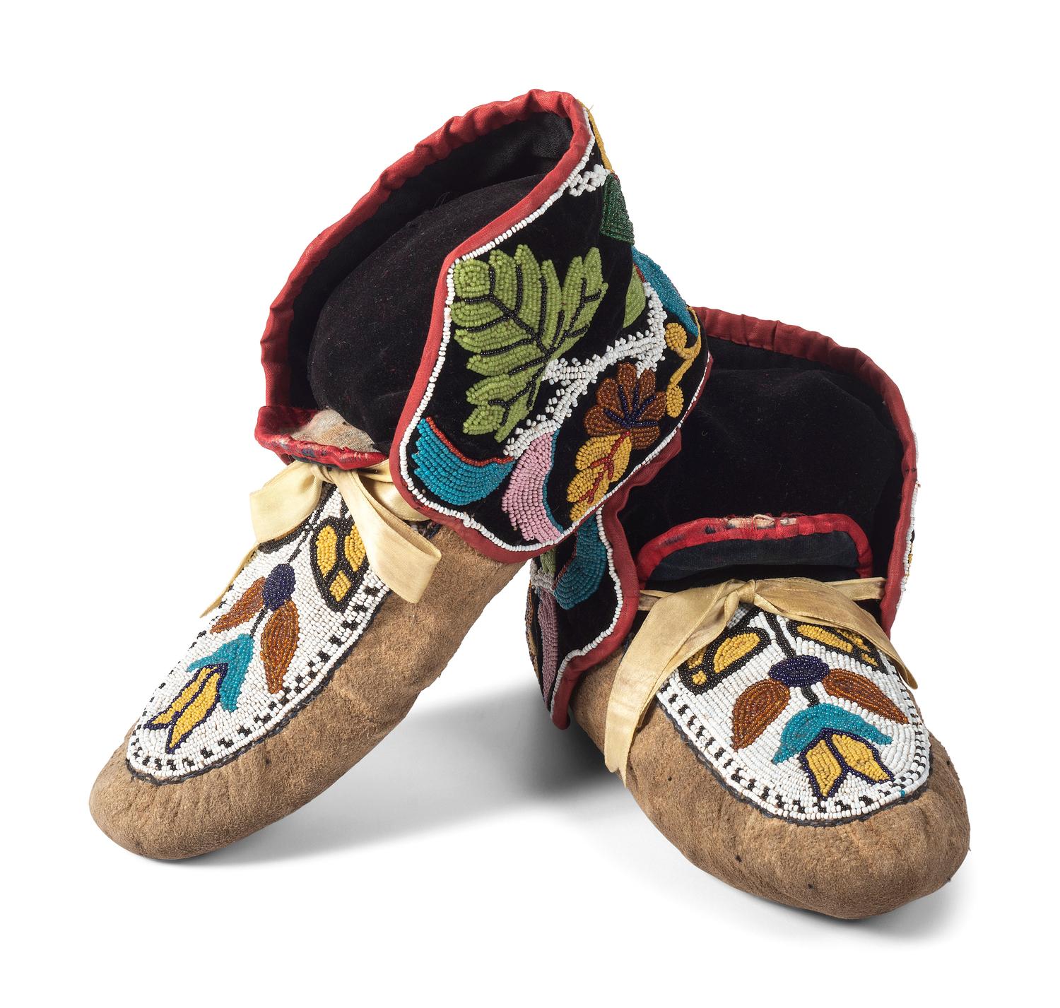 Great Lakes Beaded Moose Hide Moccasins