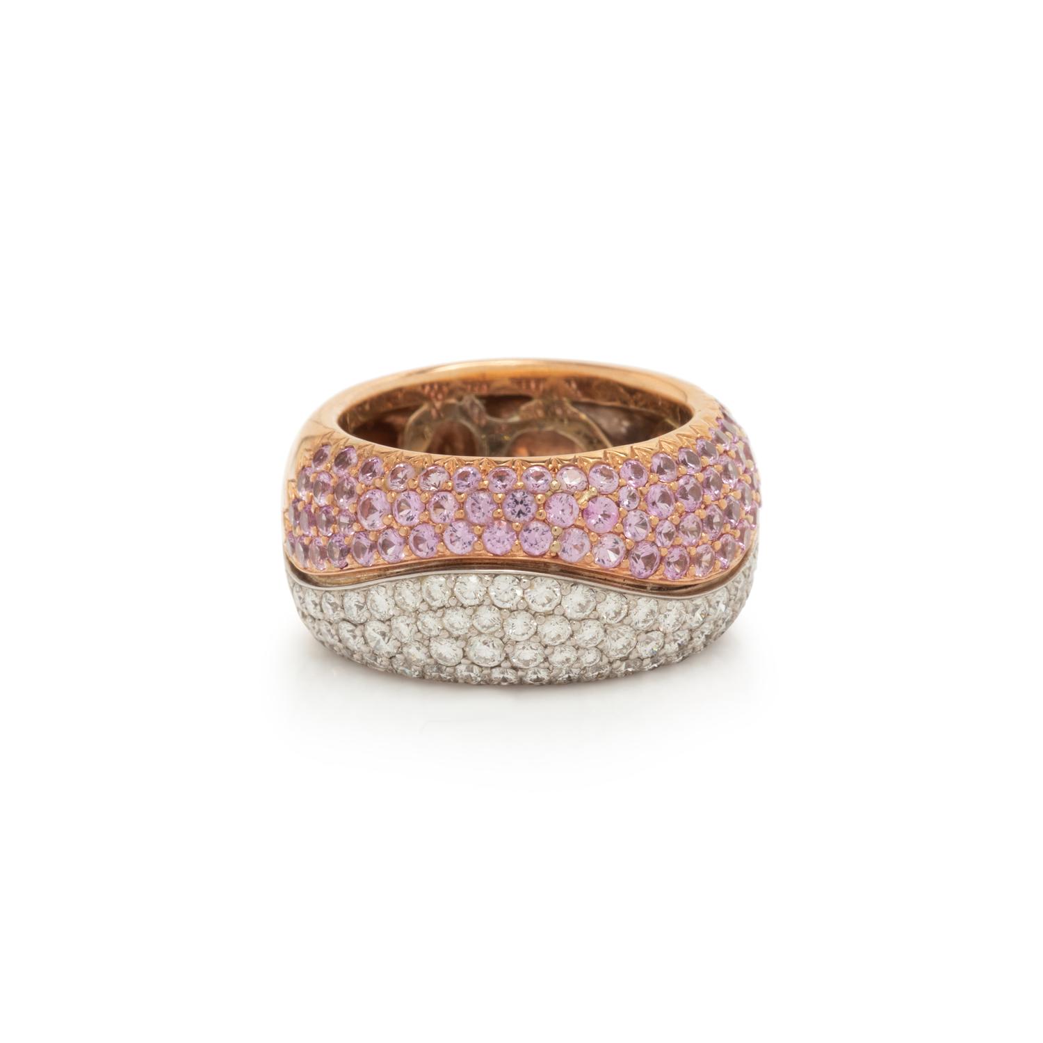 PINK SAPPHIRE AND DIAMOND RING