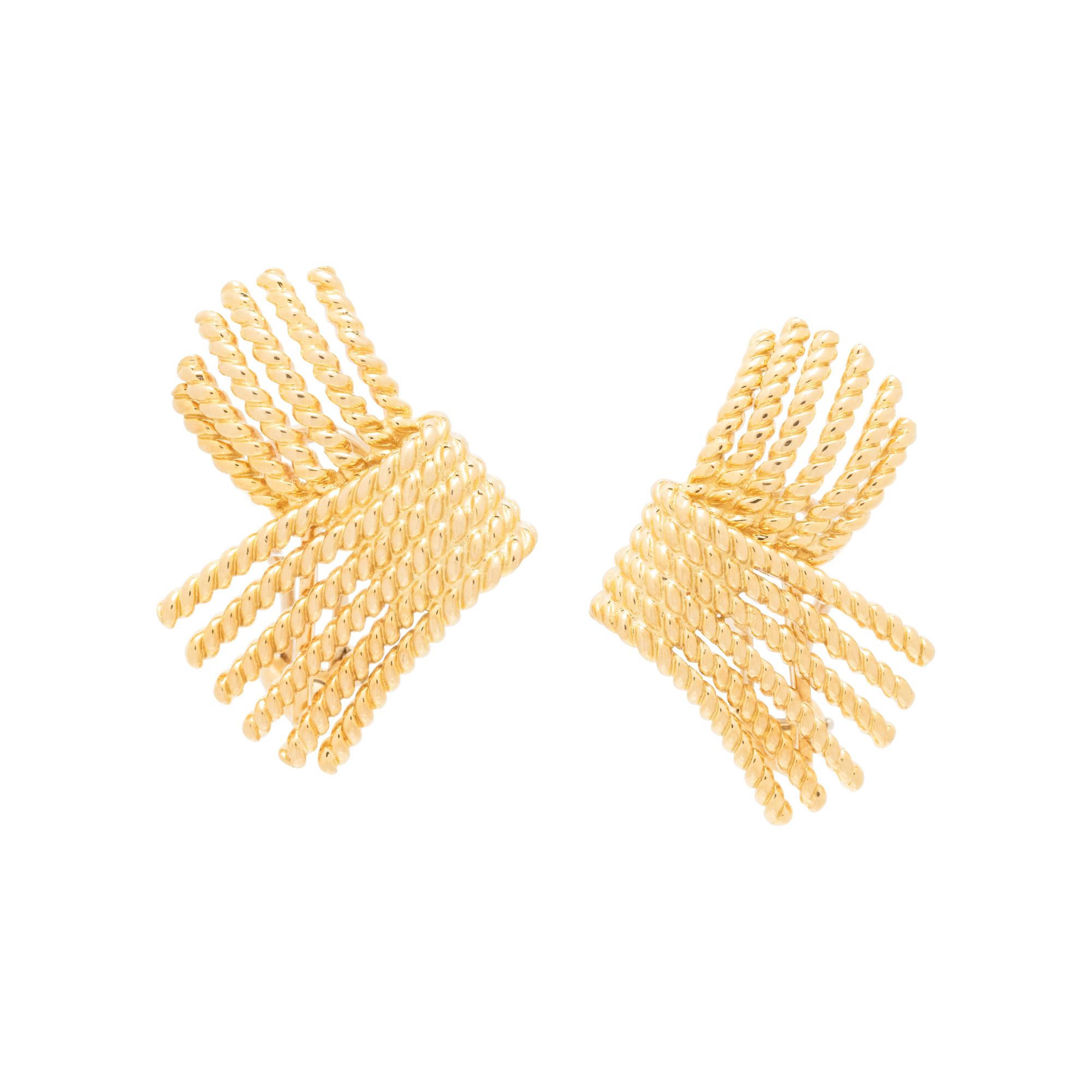 TIFFANY & CO., SCHLUMBERGER, YELLOW GOLD CLIP EARRINGS