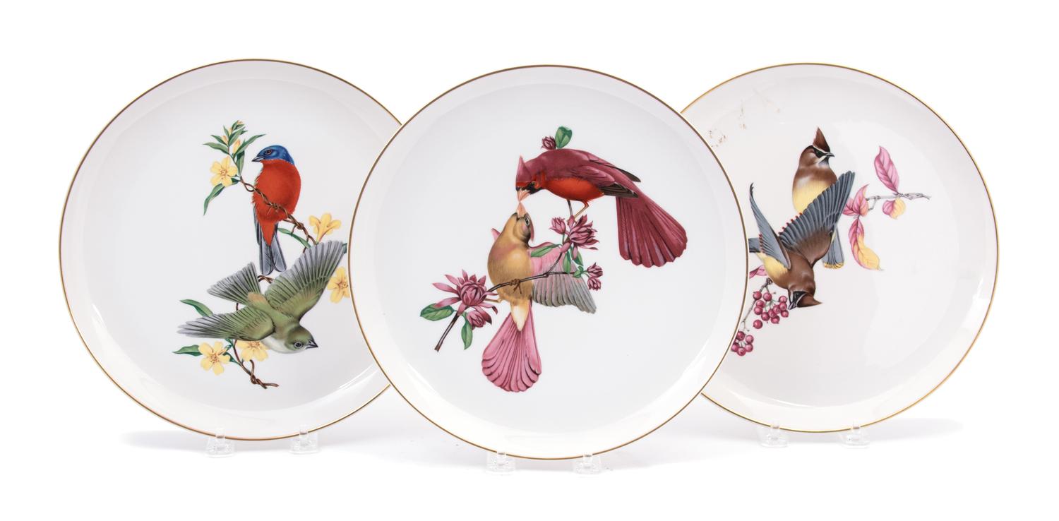 A Set of Eight Porcelain American Song Bird Plates