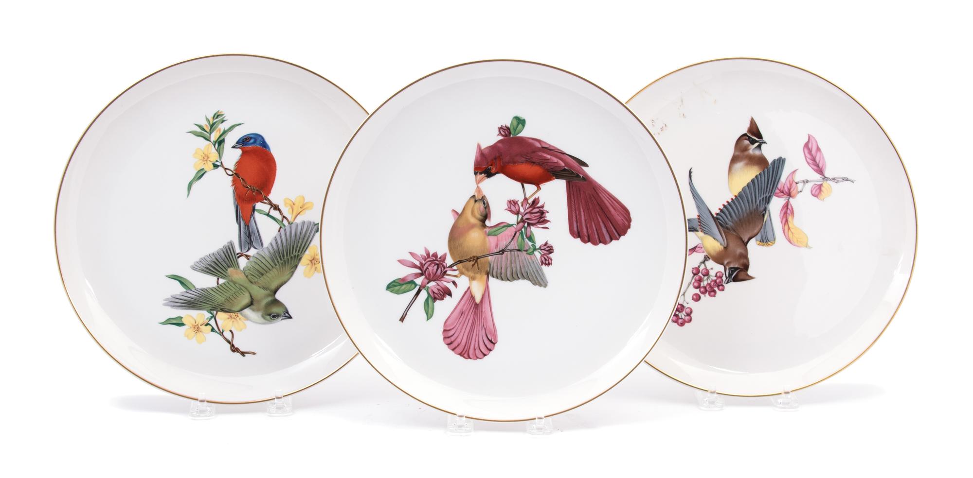 A Set of Eight Porcelain American Song Bird Plates