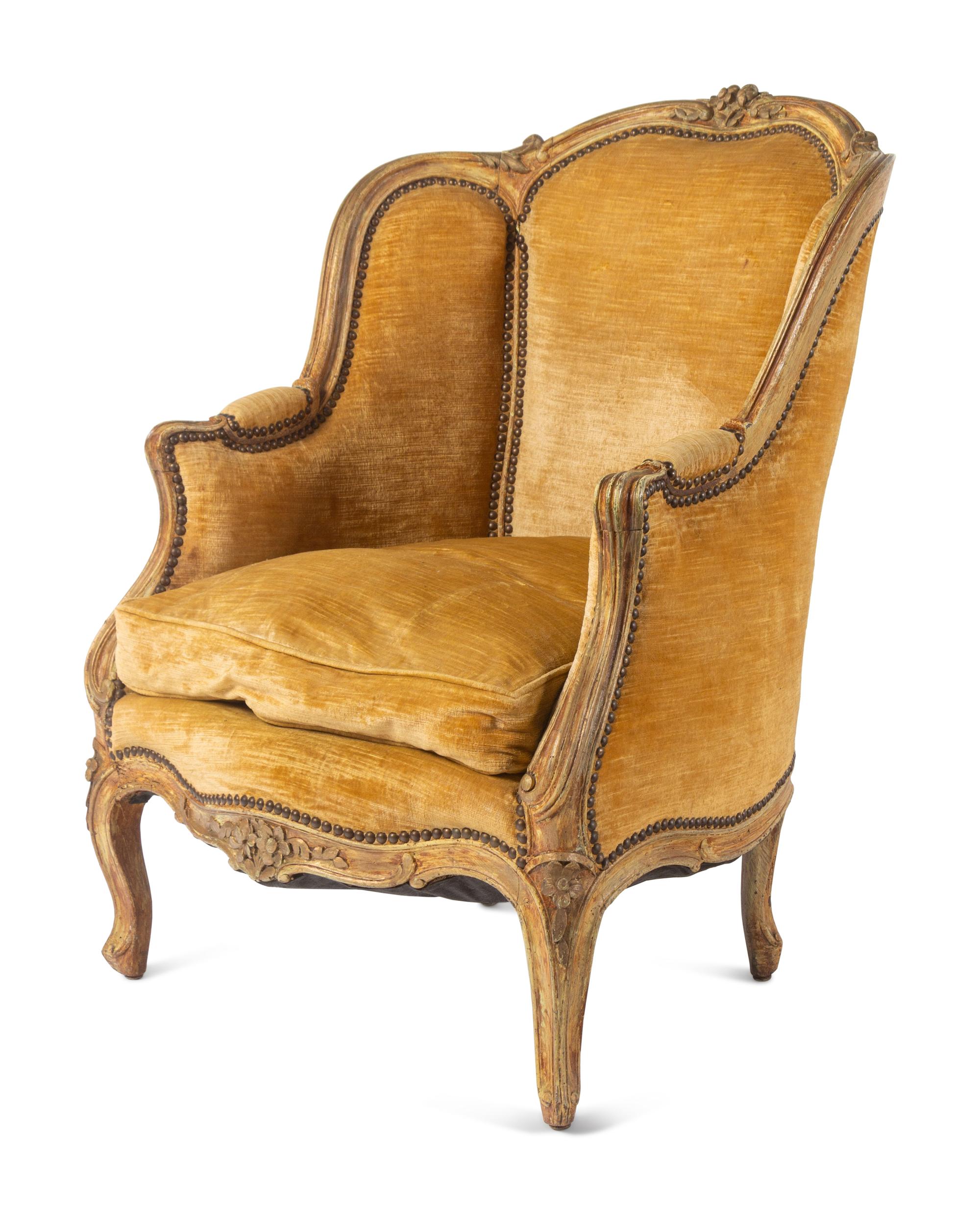 A Pair of Louis XV Painted Bergères