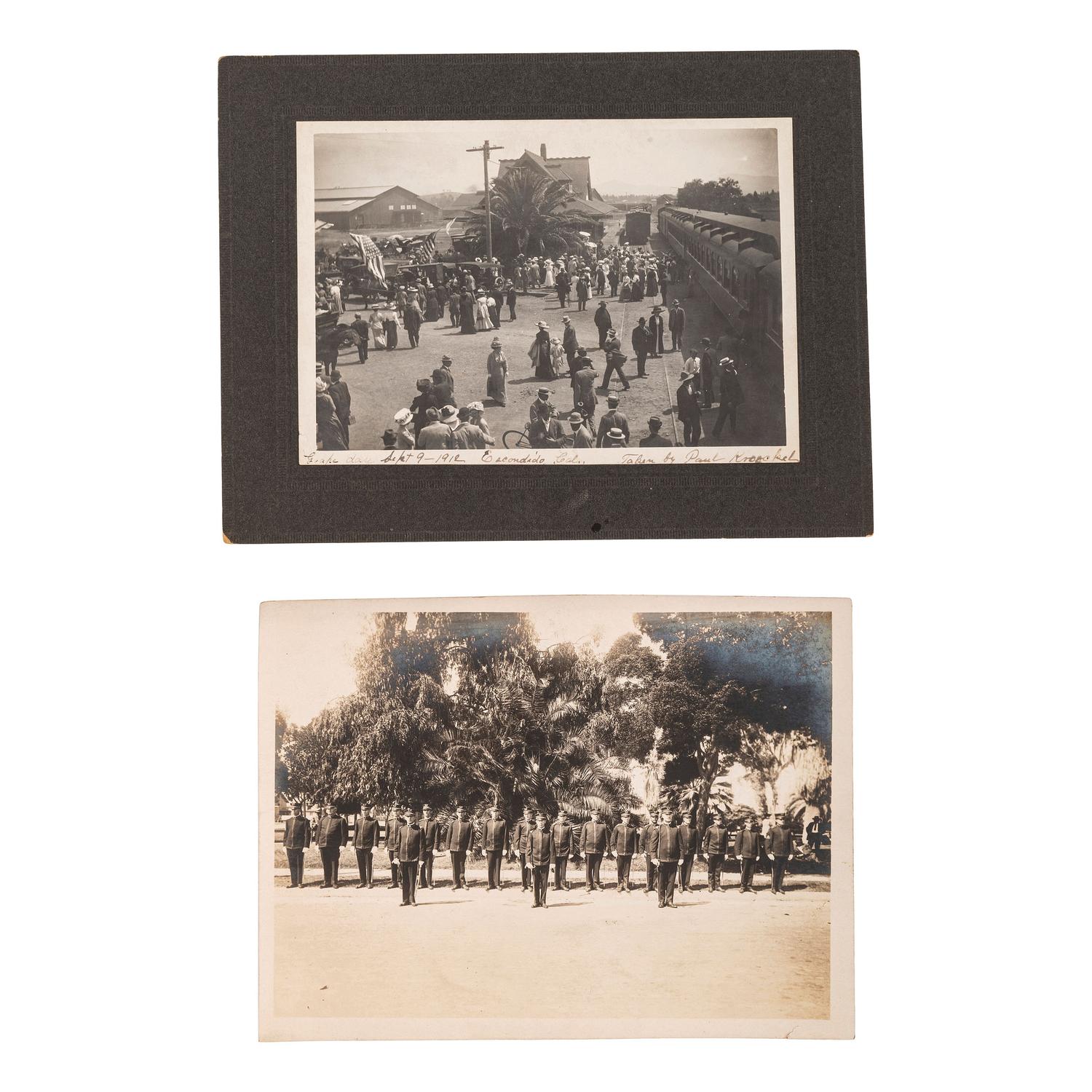 [CALIFORNIA]. A group of photographs and prints of Southern California, including Los Angeles, San Diego, Etiwanda, Long Beach and vicinity, including: