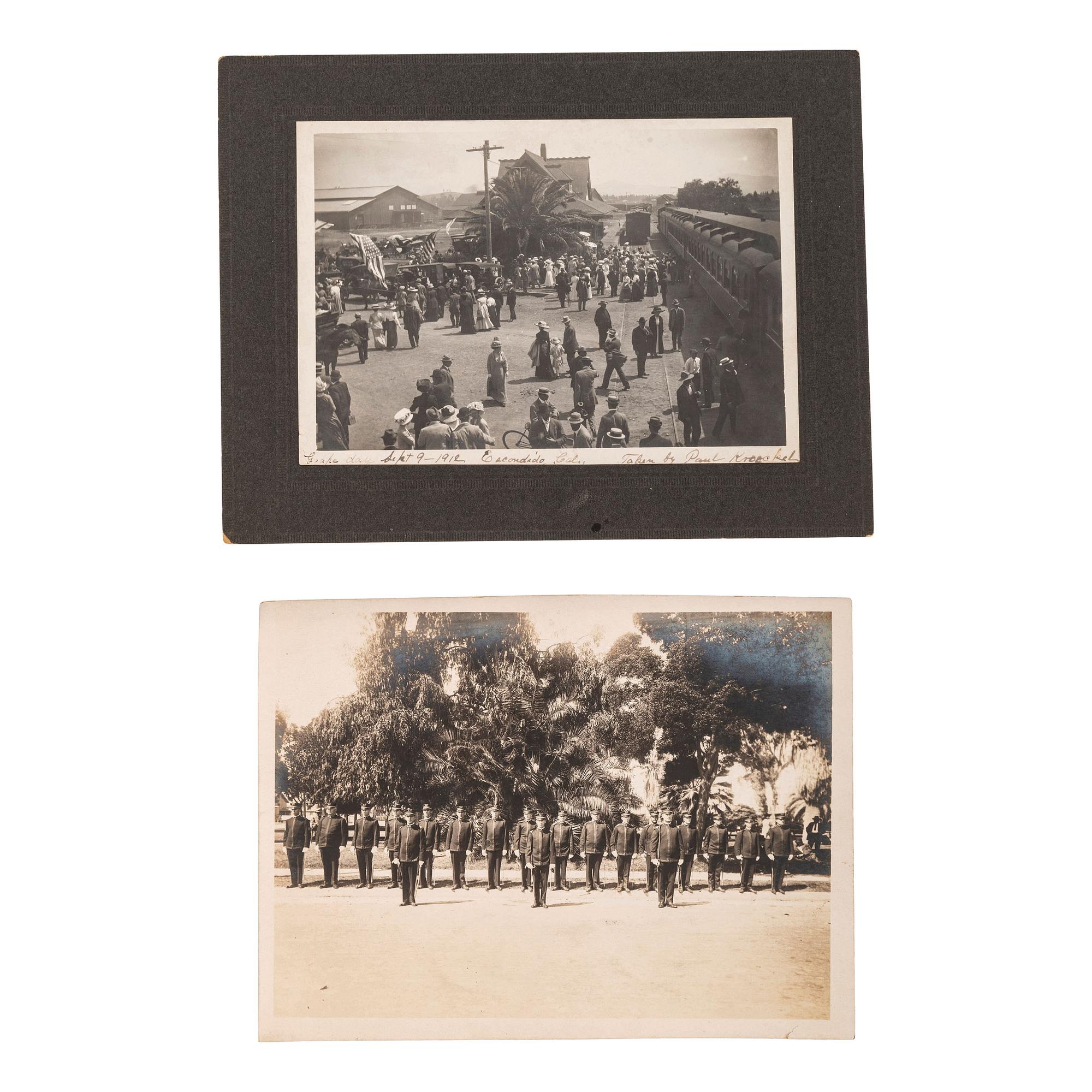 [CALIFORNIA]. A group of photographs and prints of Southern California, including Los Angeles, San Diego, Etiwanda, Long Beach and vicinity, including: