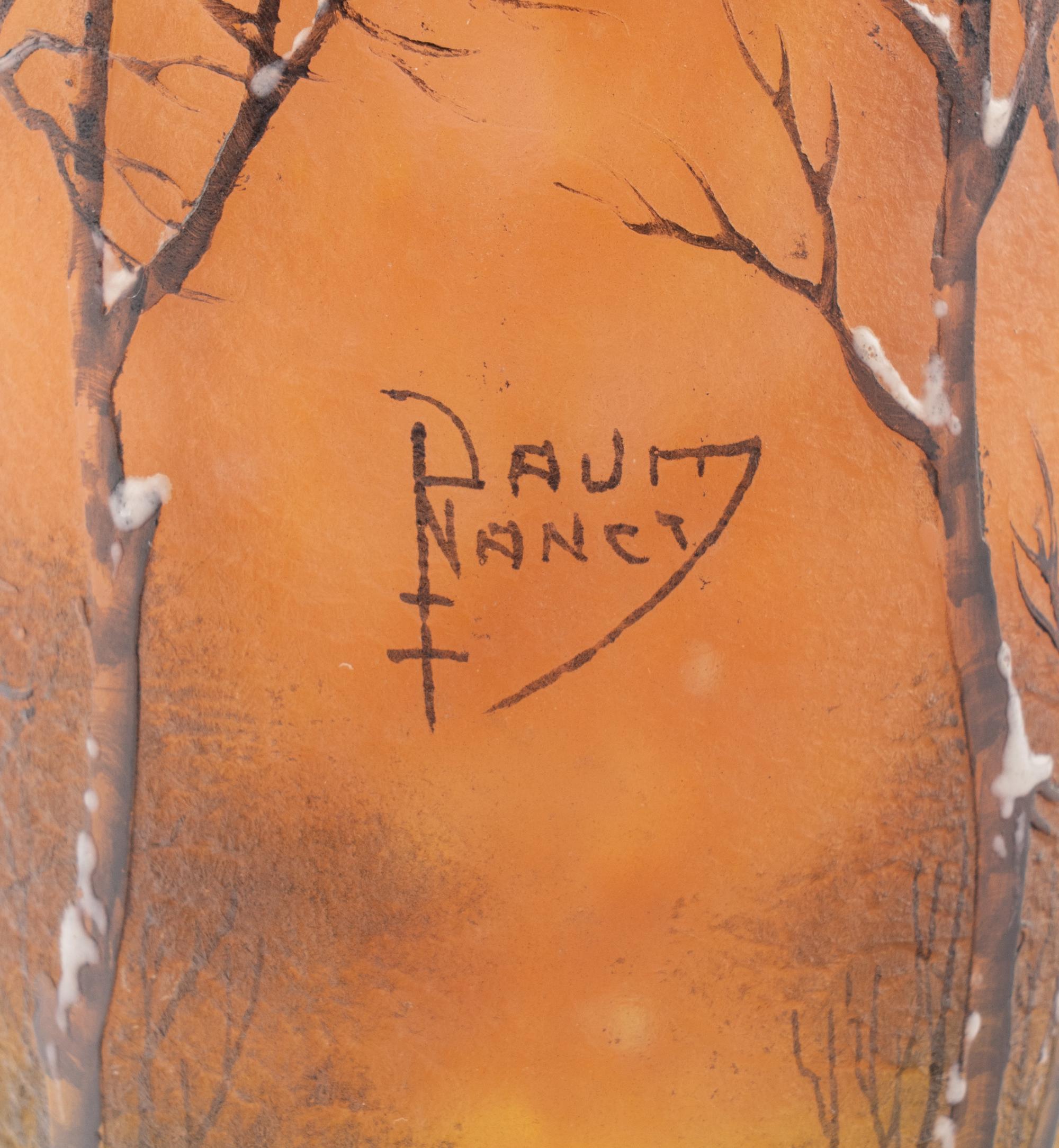 A Daum Nancy 'Winter' Enameled Glass Tumbler Vase