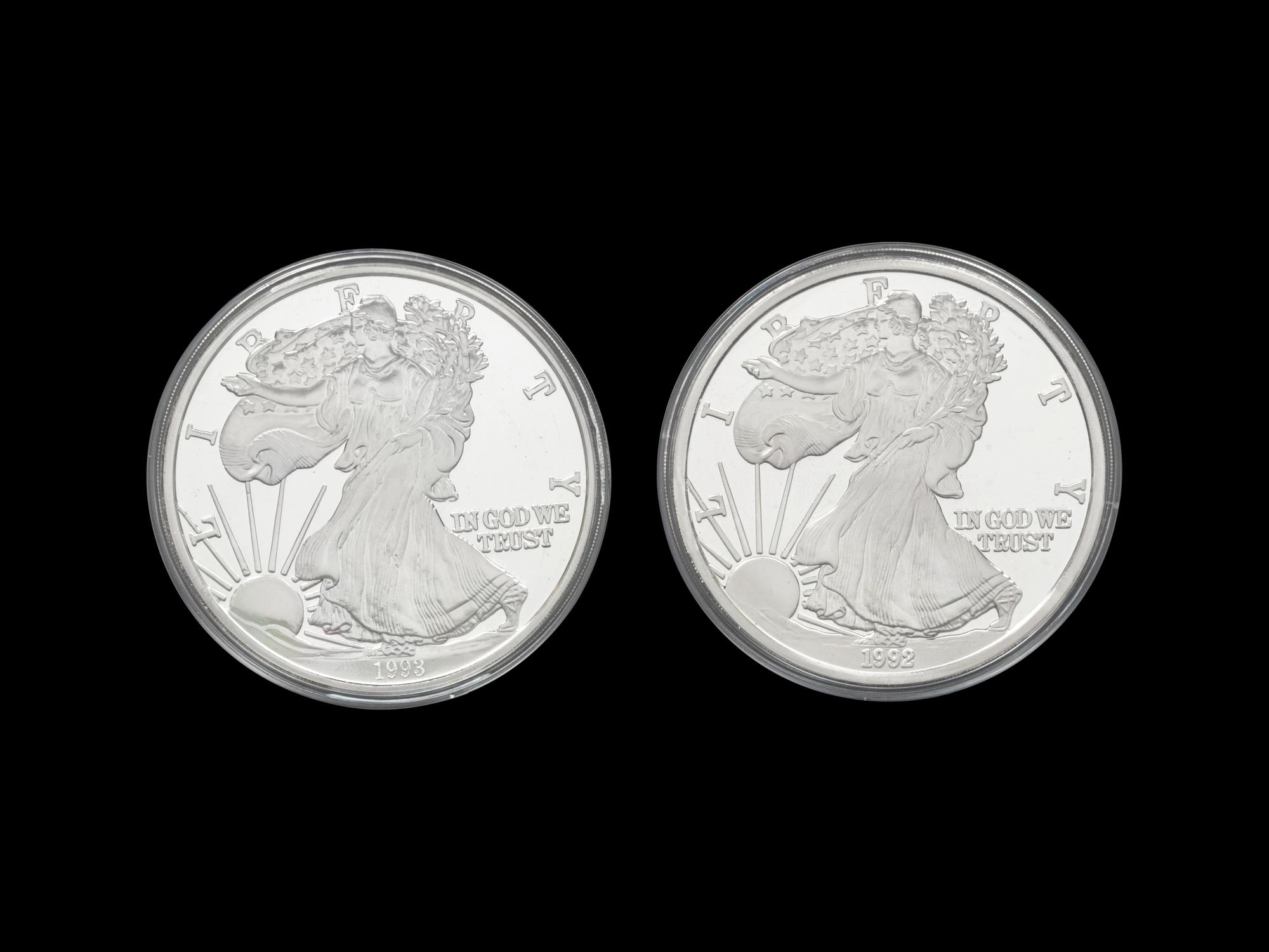 [PRIVATE ISSUE) Two 1-Pound Silver Rounds