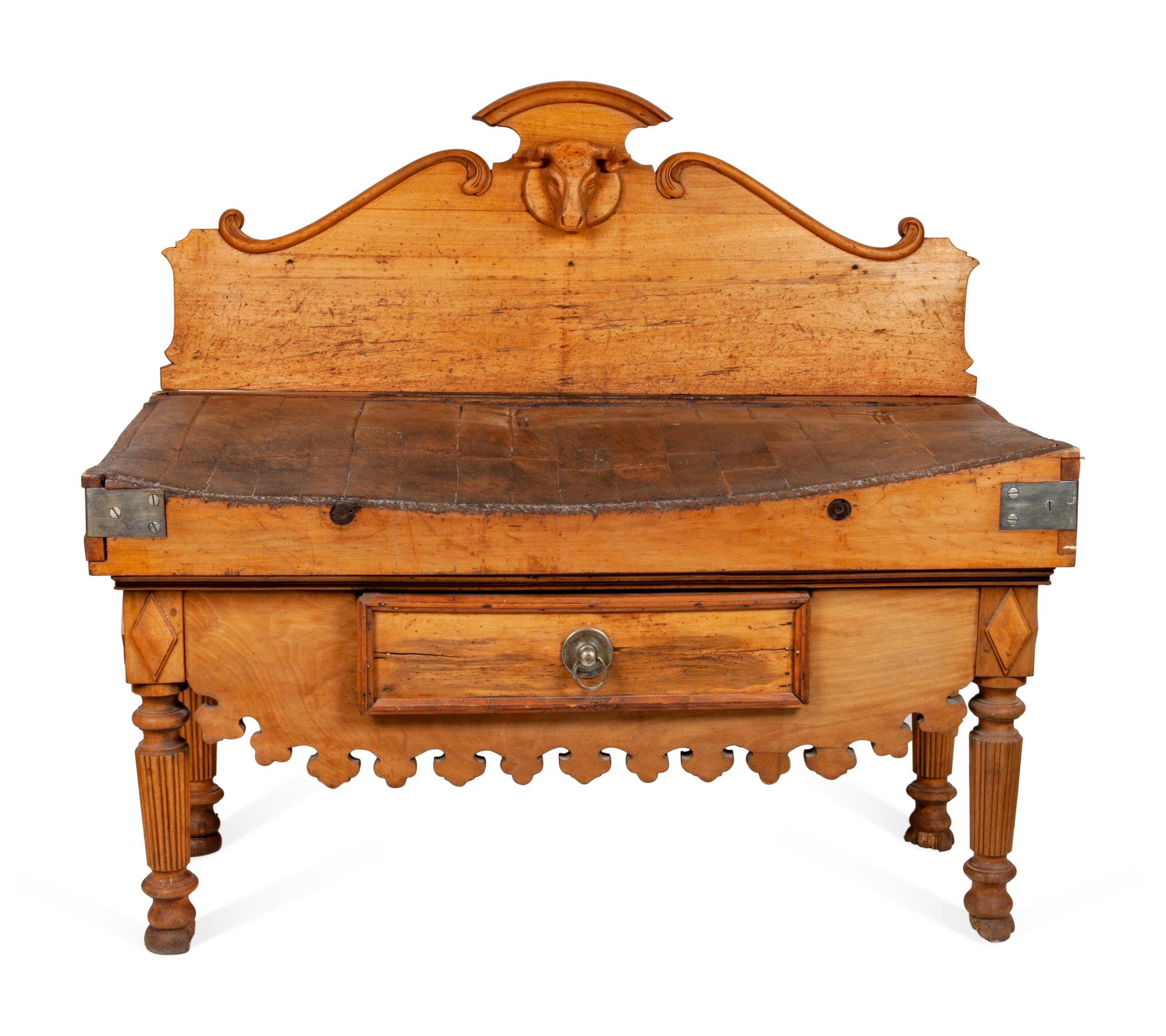 French Provincial Style Butcher Block Table