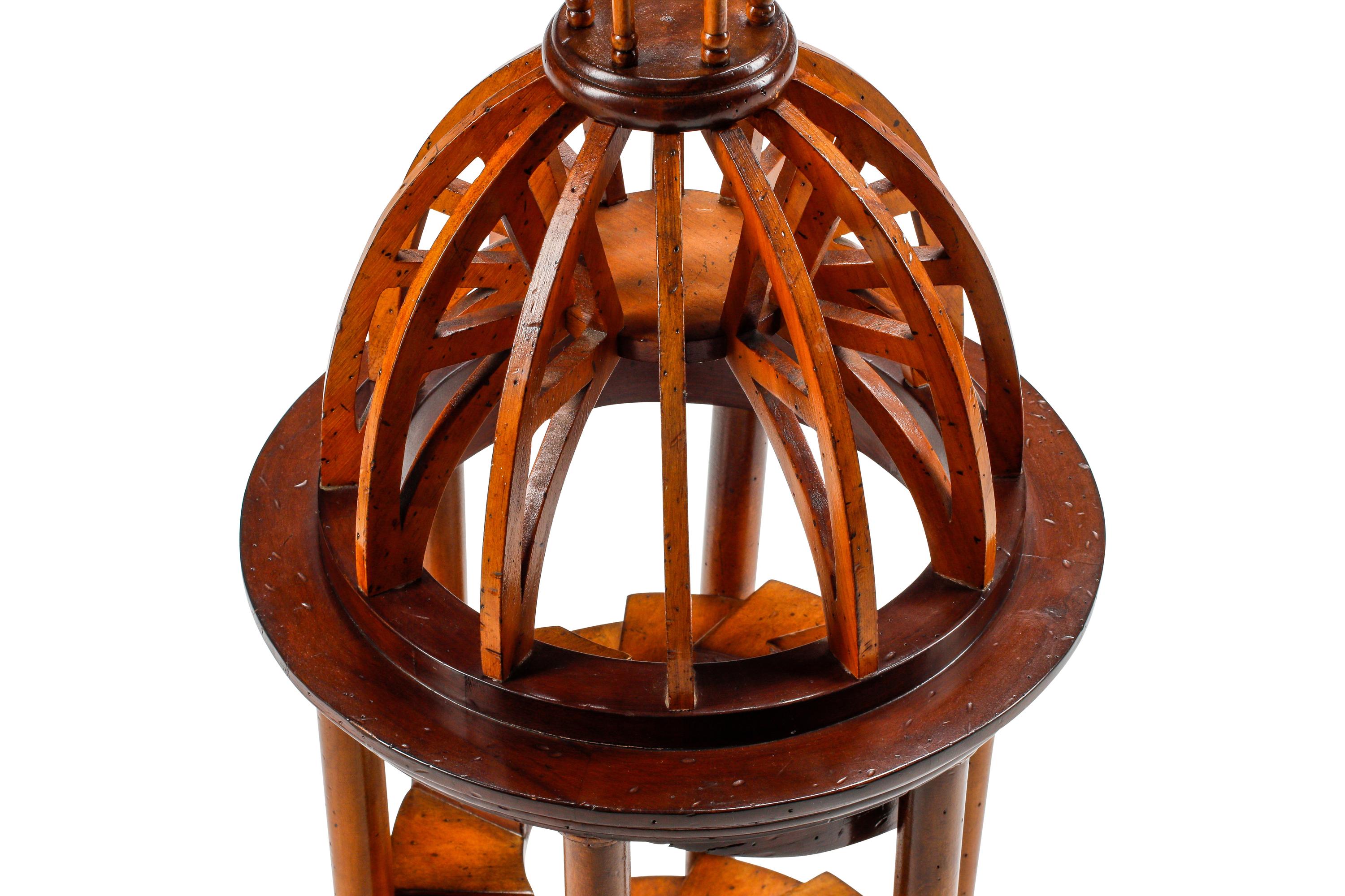 A Carved Wood Architectural Staircase Model