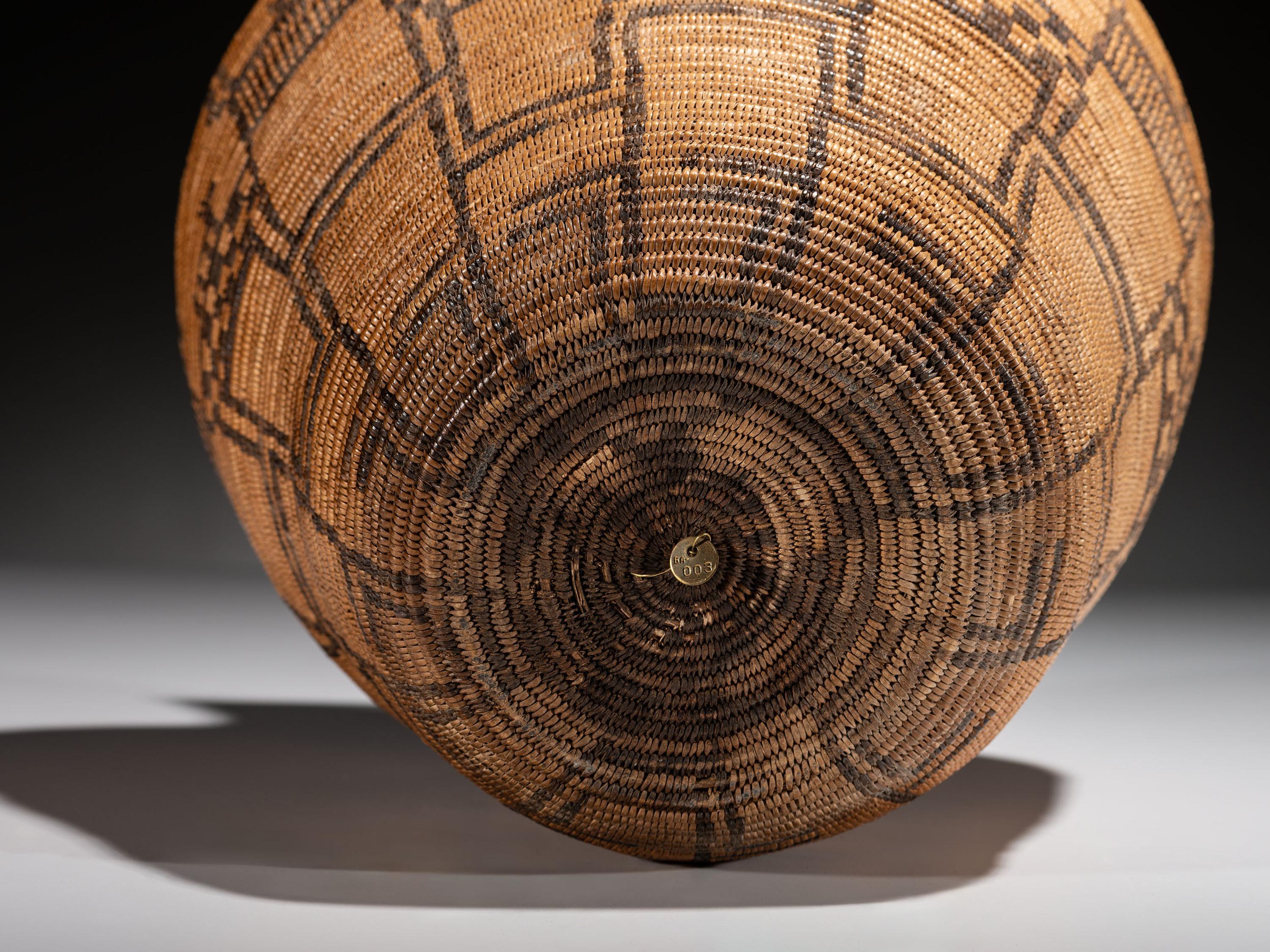 Apache Polychrome Basket, Humans and Dogs