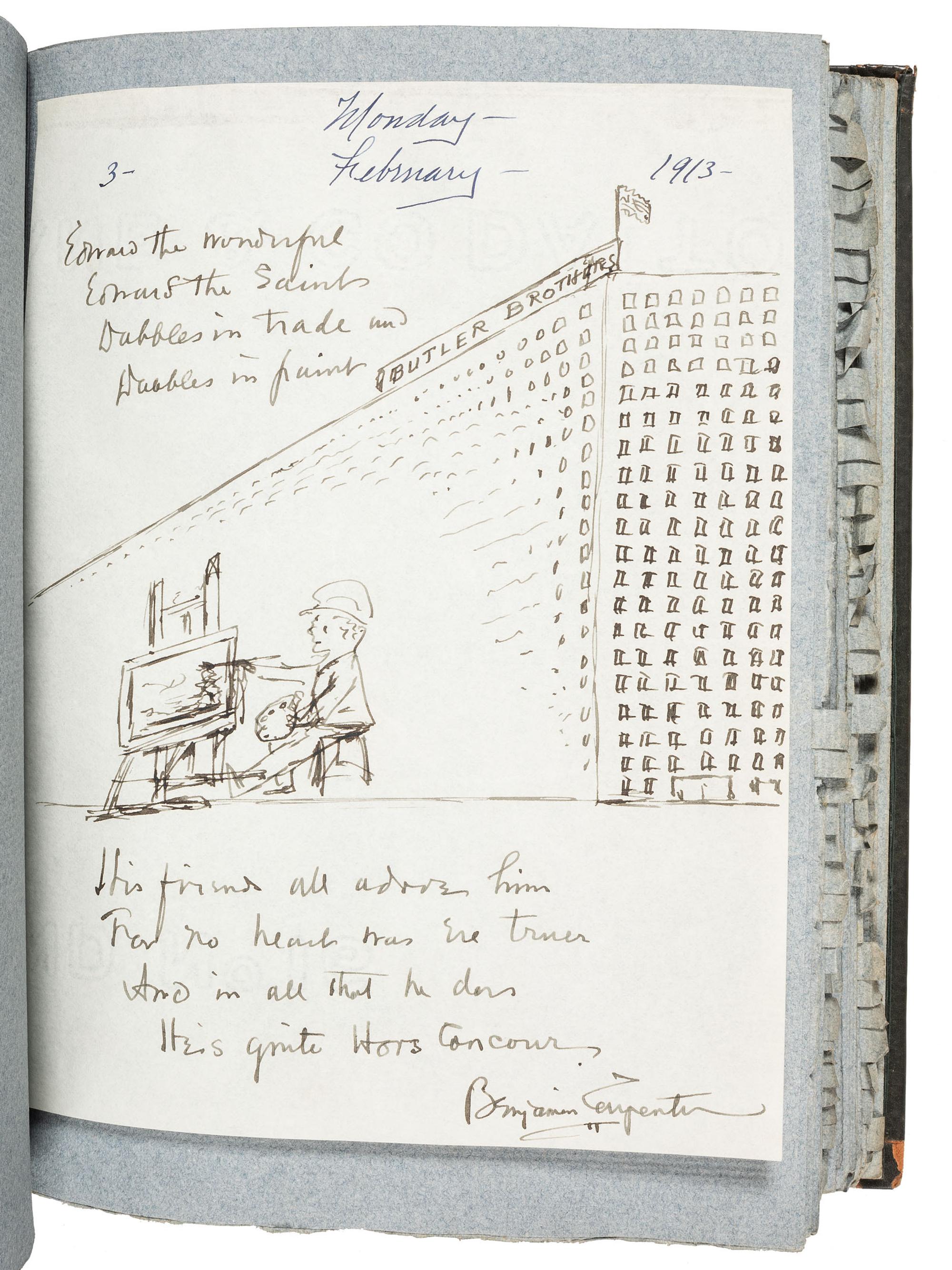 [AMERICANA]. Two albums identified to Edward Burgess Butler (1853-1928), businessman and artist, including tipped in photographs, letters, and autographs associated with Butler.
