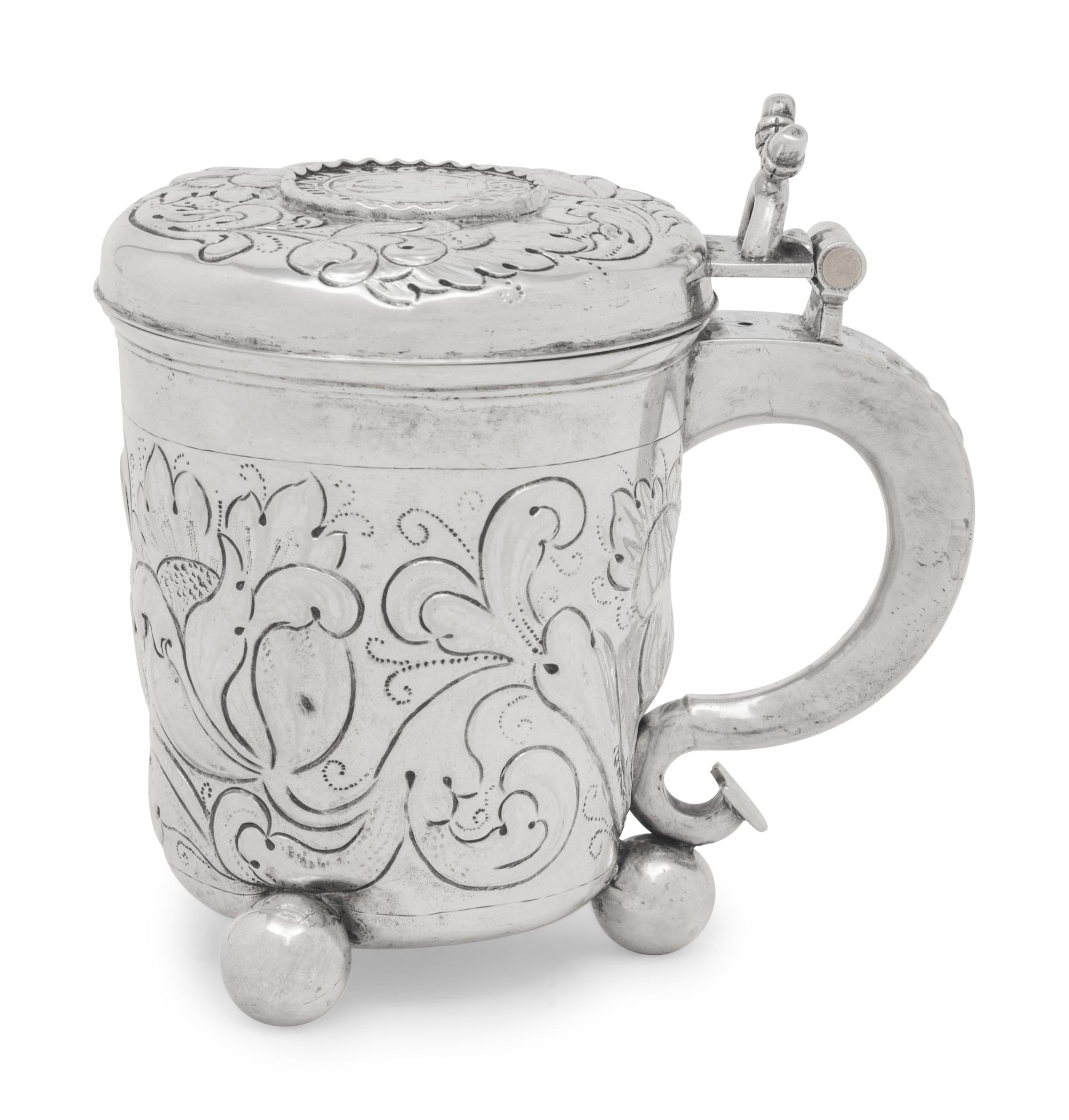 A Continental Silver Peg Tankard